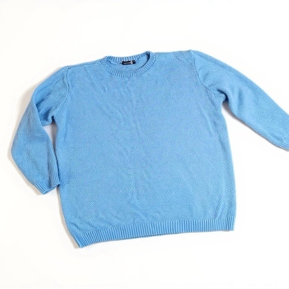 Boohoo Plus Size 16 Light Blue Ribbed Side Split Tunic Sweater - Picture 7 of 7